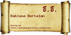 Bablena Bertalan névjegykártya
