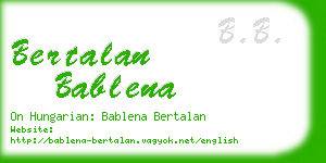bertalan bablena business card